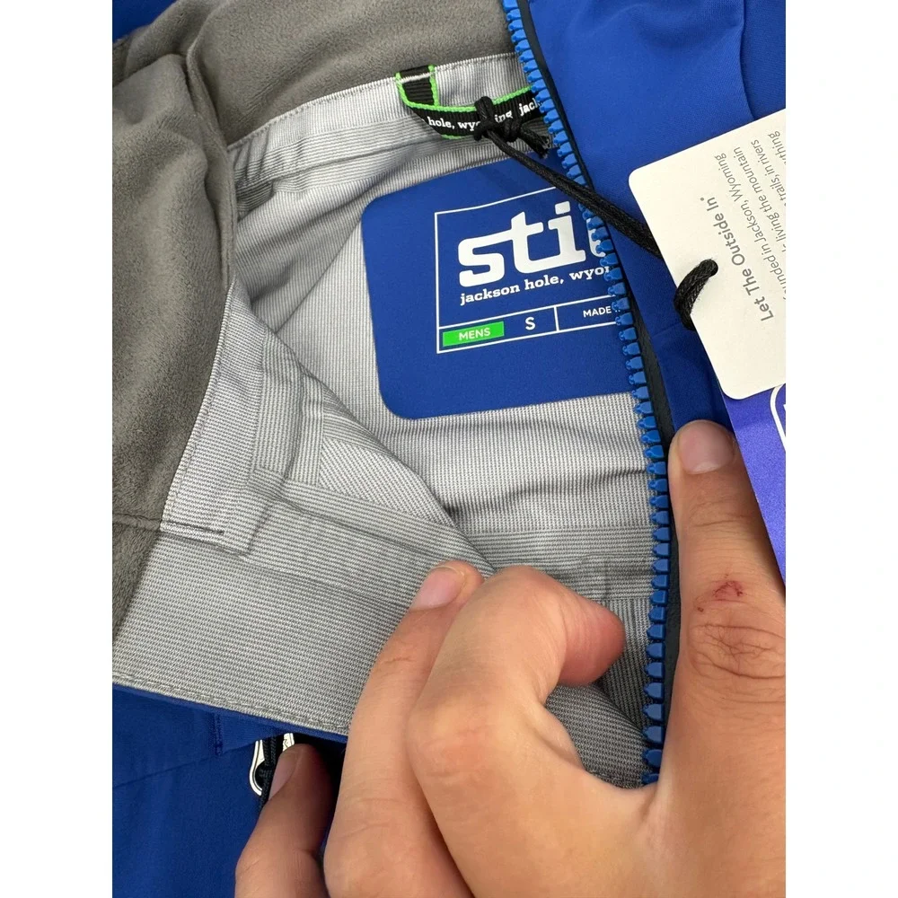 Stio Mens Environ Jacket Intrinsic Blue Hardshell Dermizax Waterproof Small NEW